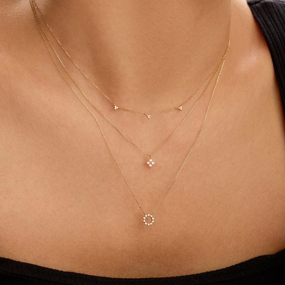 NKL-14K Leanne Natural Diamond Star Drop Necklace