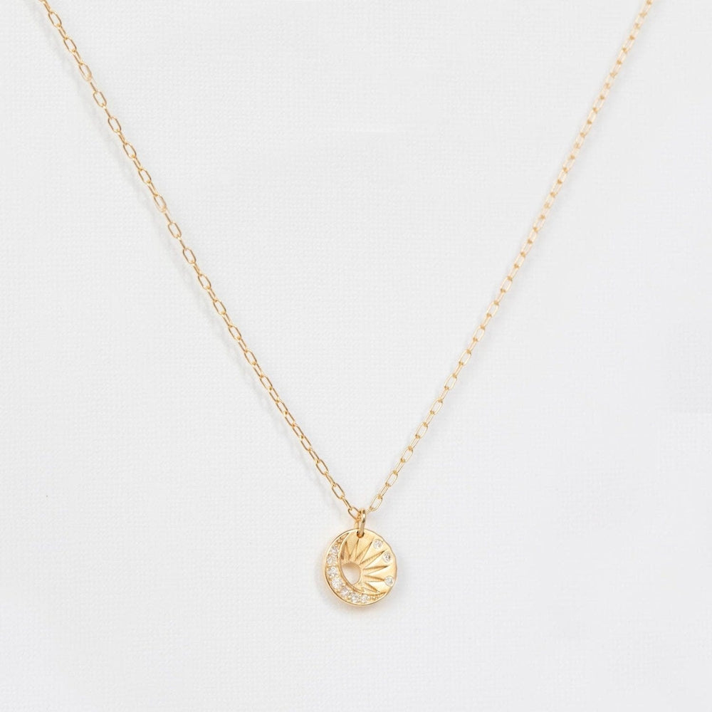 NKL-14K Little Sun & Moon Medal Necklace