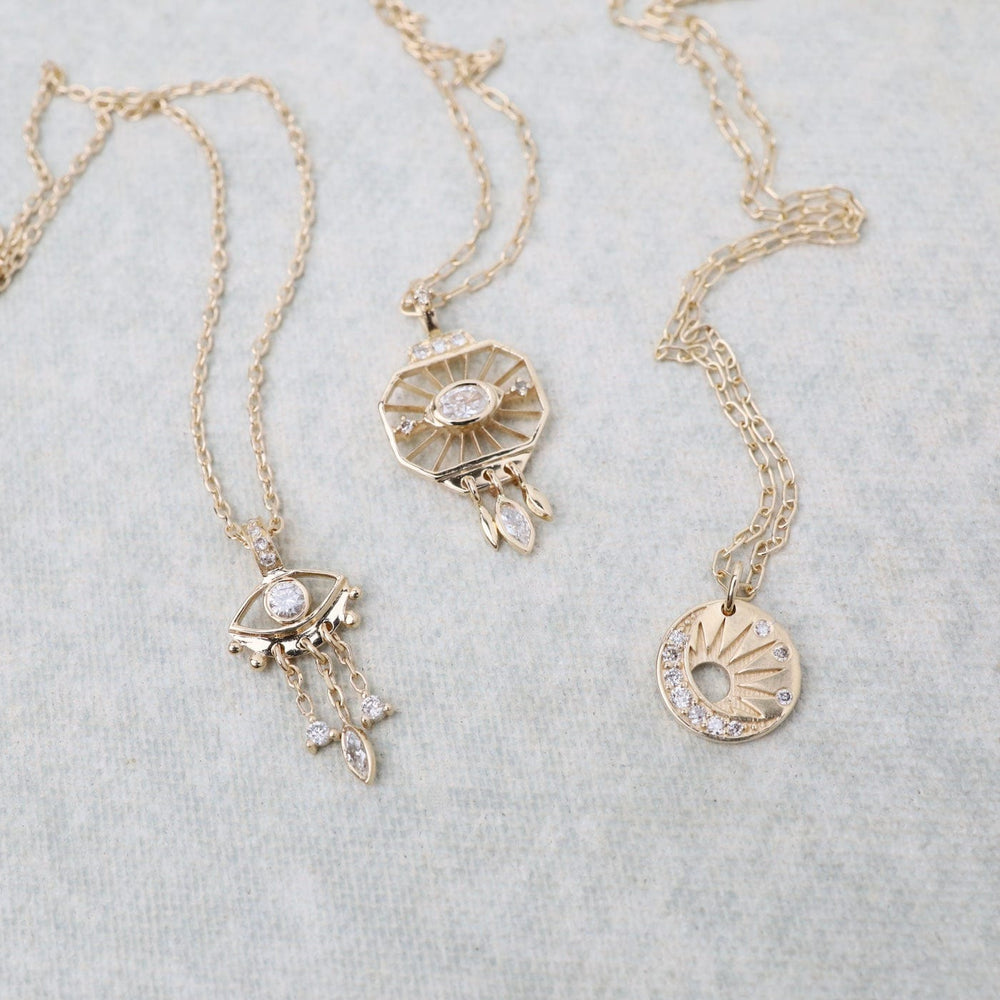 
                  
                    NKL-14K Little Sun & Moon Medal Necklace
                  
                