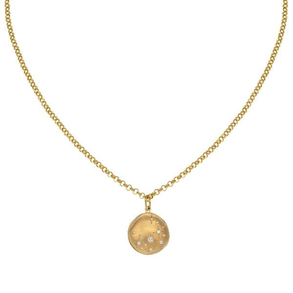 NKL-14K `Luna` Diamond Star Coin Rolo Necklace