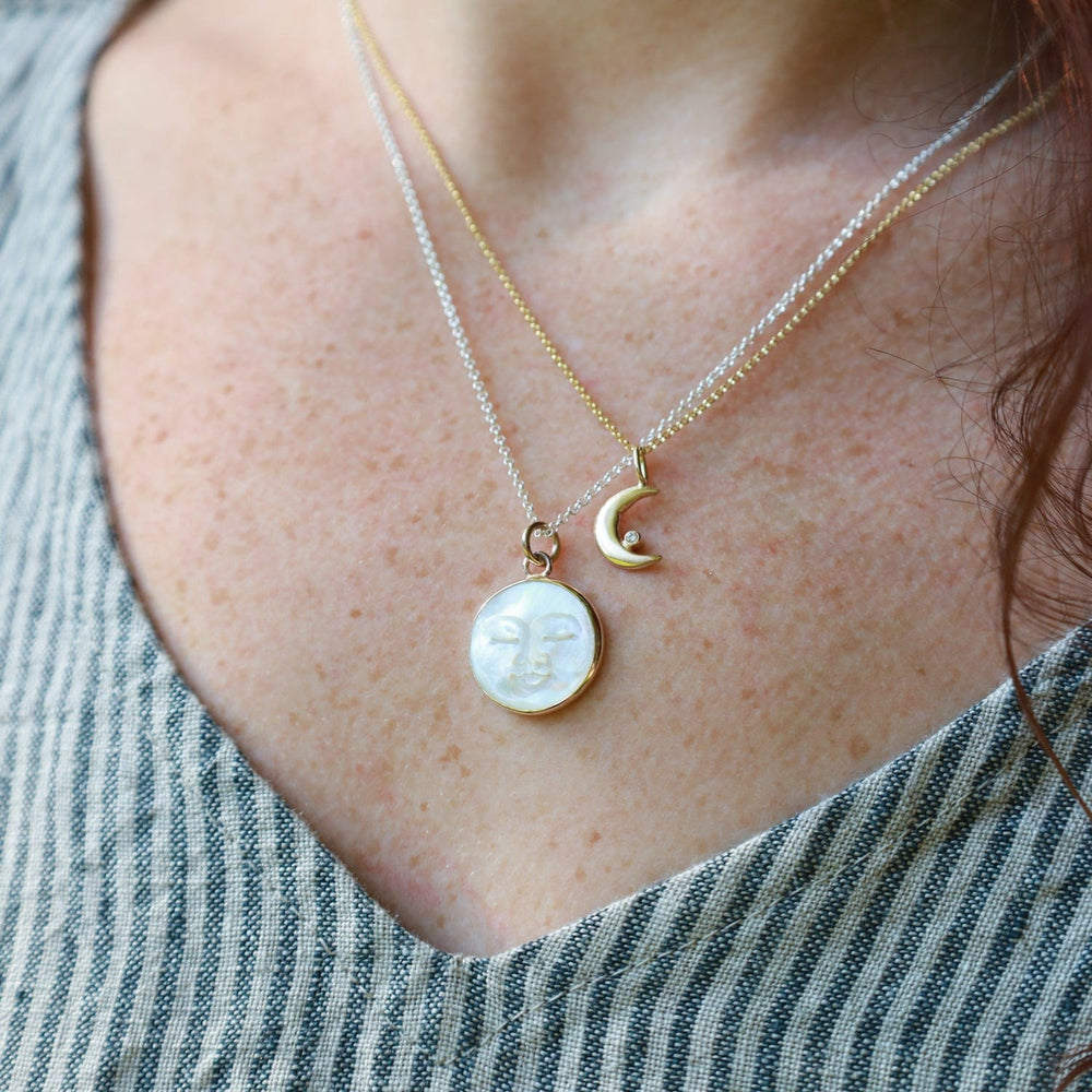 
                      
                        NKL-14K Lunarian Necklace - Mother of Pearl
                      
                    