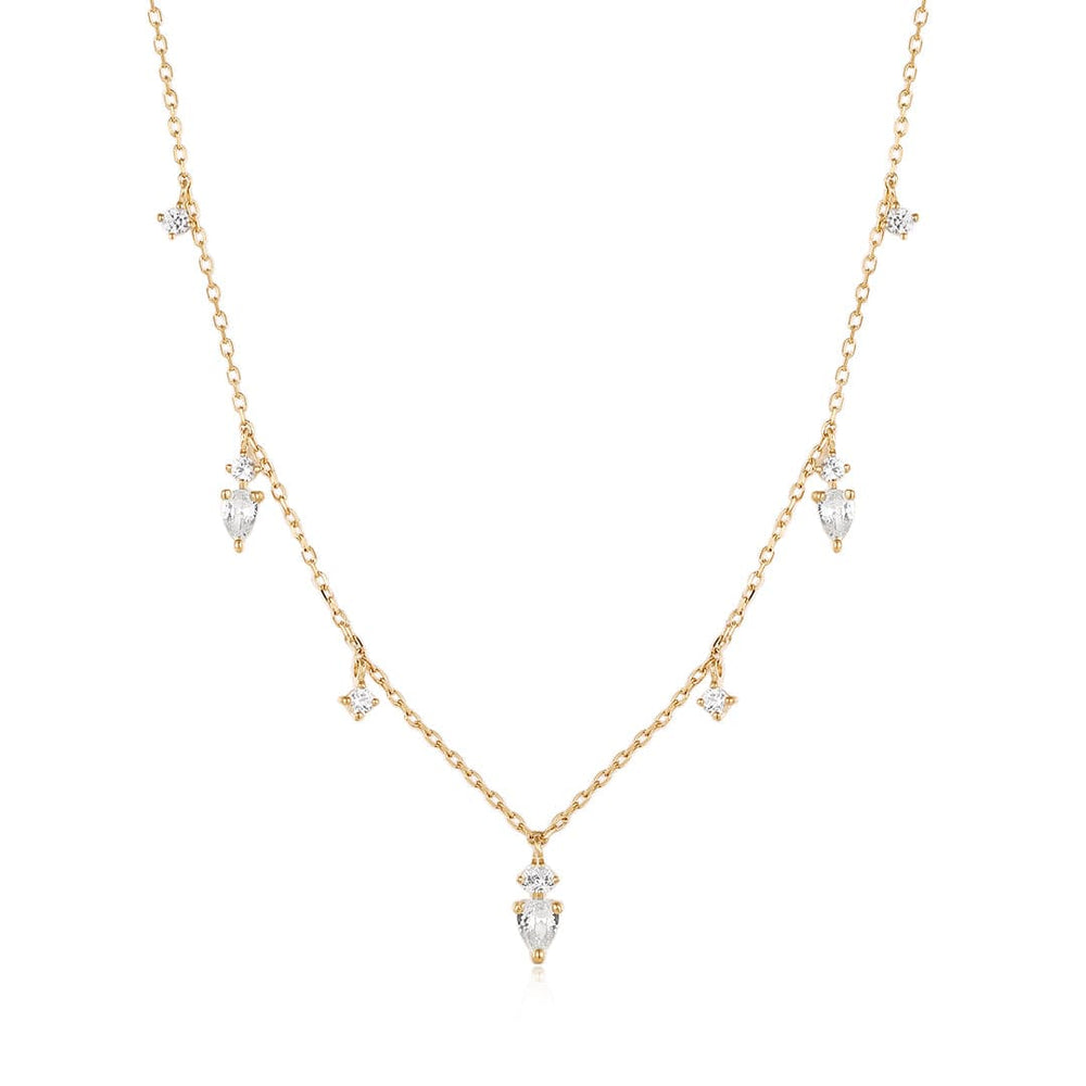 
                      
                        NKL-14K Meadow 14k Pear & Round White Sapphire Drop Necklace
                      
                    