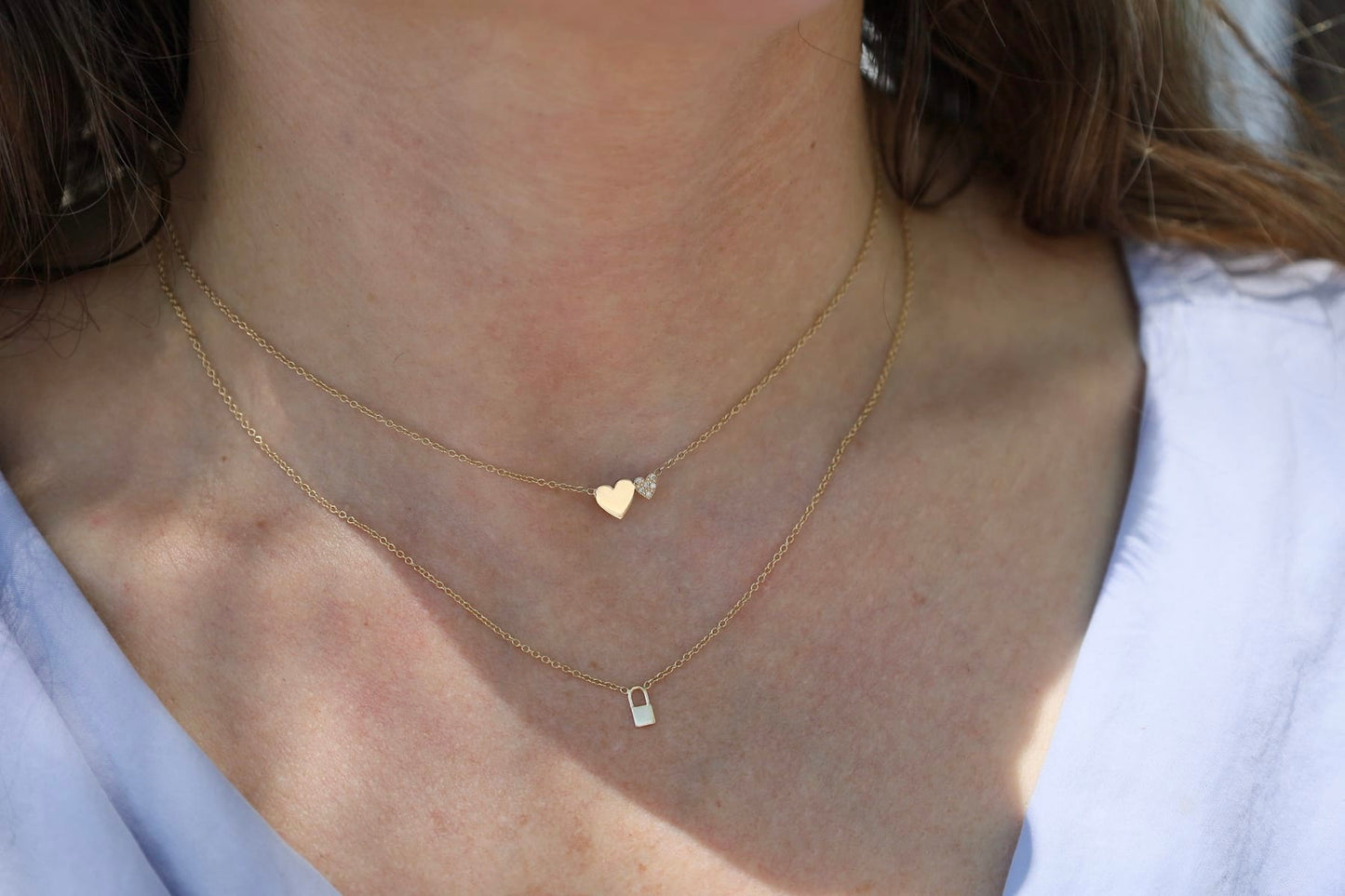 NKL-14K Midi Bitty Heart Set Necklace