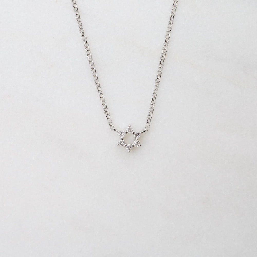 
                  
                    NKL-14K Mini Circle of Life Necklace in White Gold
                  
                