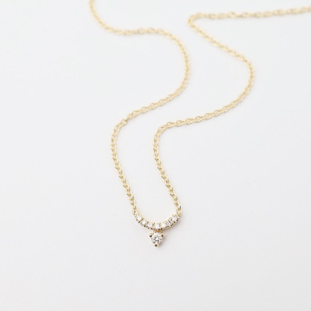 
                      
                        NKL-14K Mini Curve Diamond Bar with Diamond Necklace
                      
                    