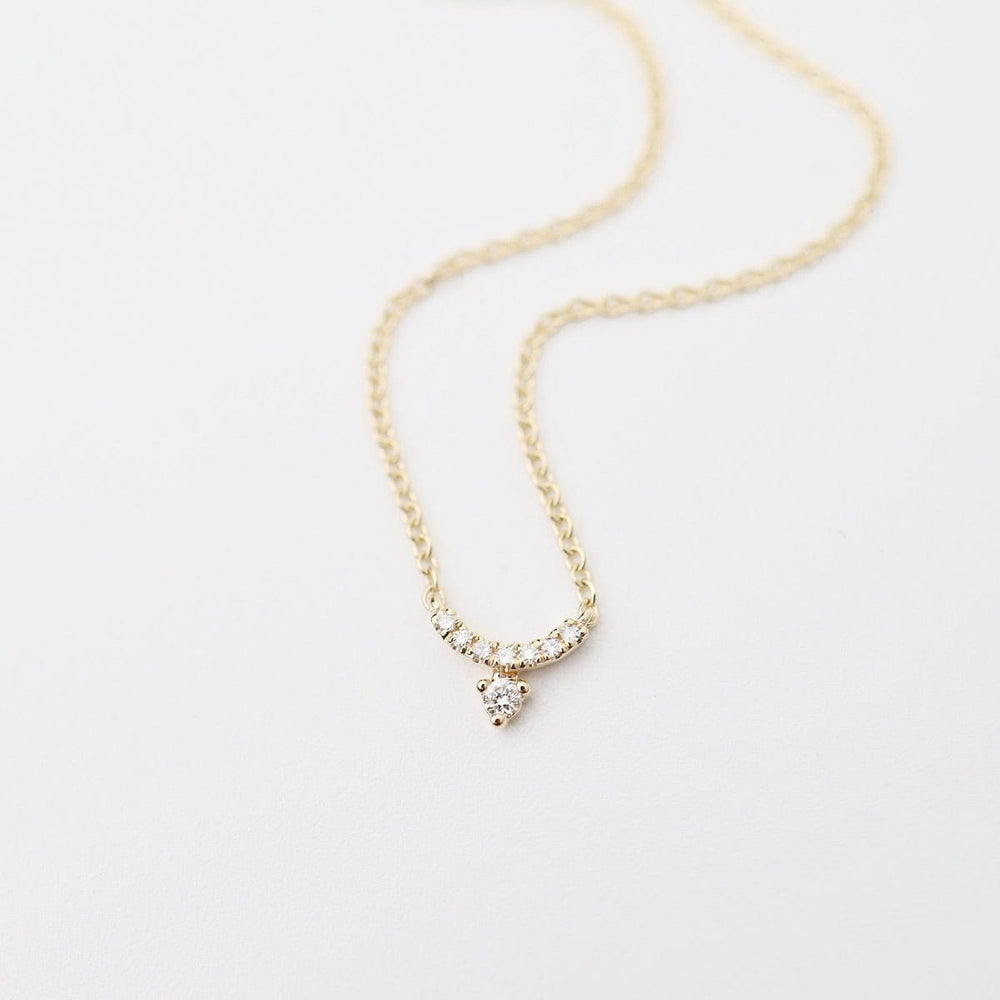 
                      
                        NKL-14K Mini Curve Diamond Bar with Diamond Necklace
                      
                    