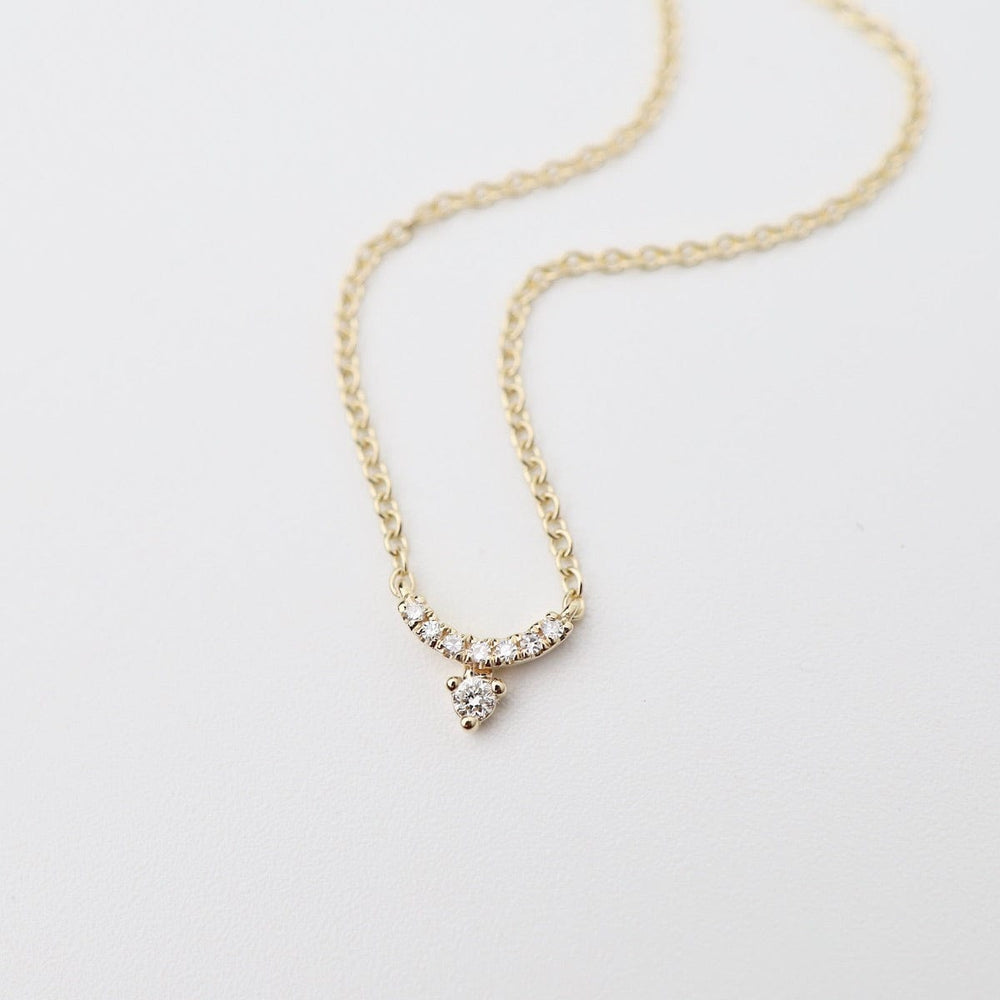 
                      
                        NKL-14K Mini Curve Diamond Bar with Diamond Necklace
                      
                    