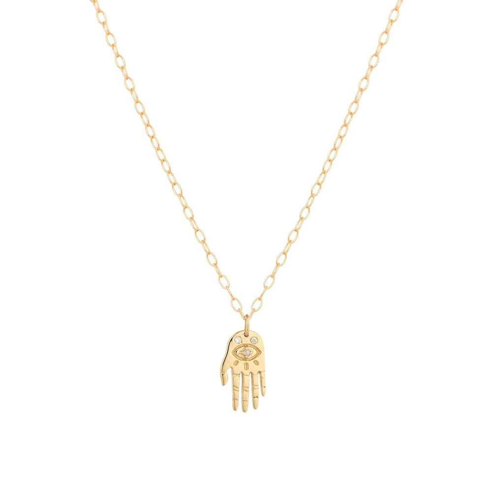 
                      
                        NKL-14K Mini Dharma’s Hand Necklace
                      
                    