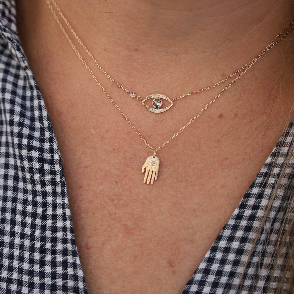 NKL-14K Mini Dharma’s Hand Necklace