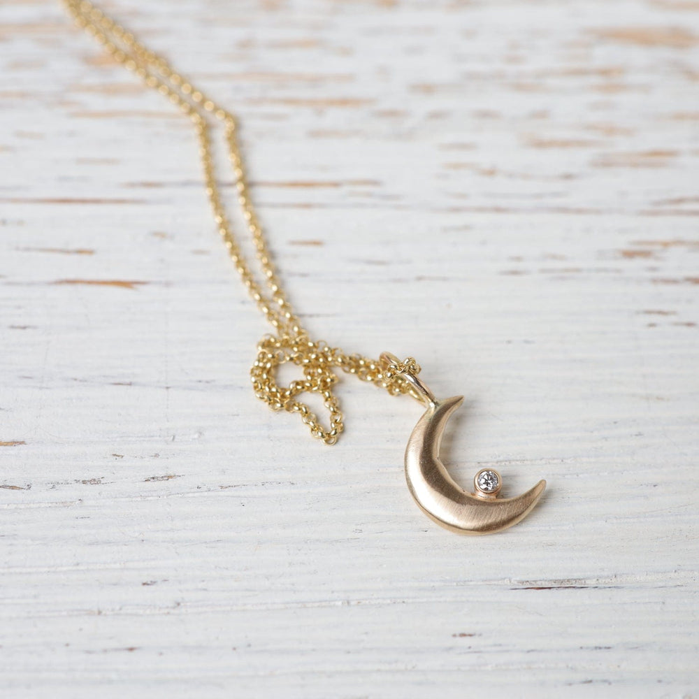 
                      
                        NKL-14K Mini Luna Necklace - 14k Gold & Diamond
                      
                    