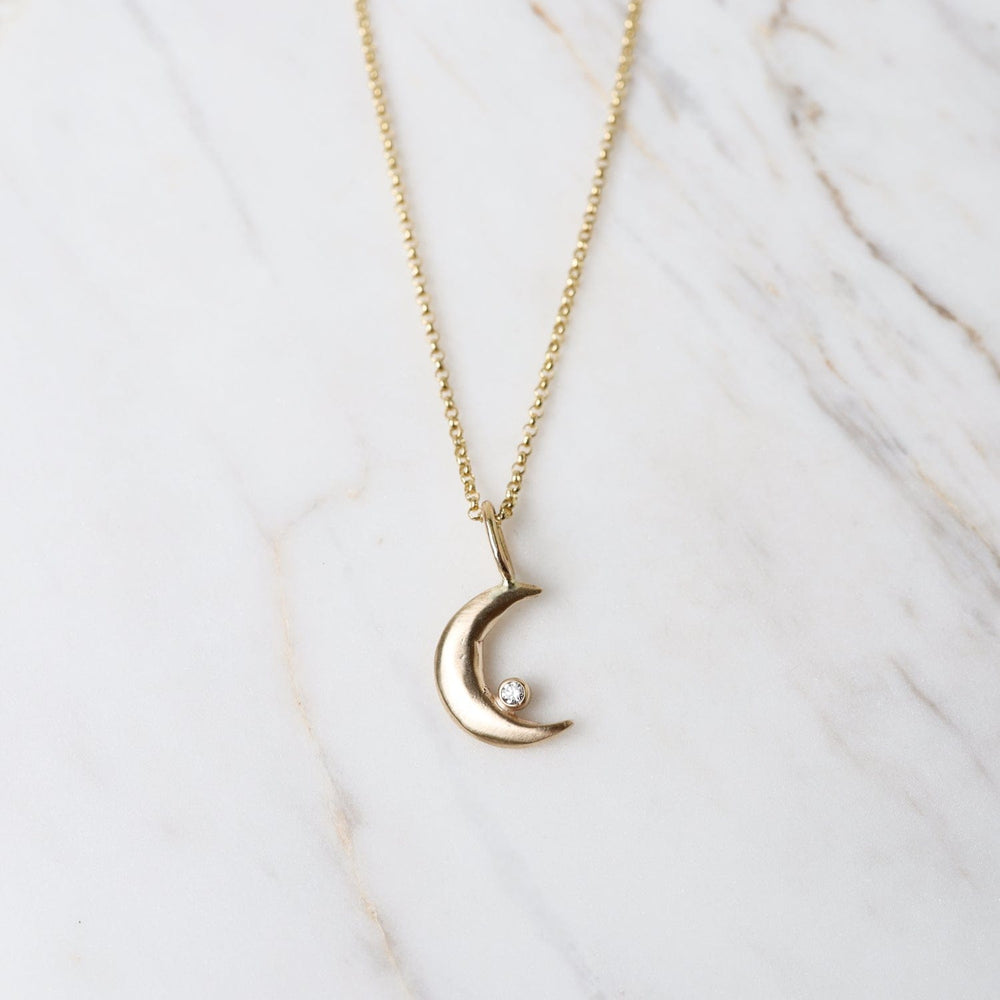 
                      
                        NKL-14K Mini Luna Necklace - 14k Gold & Diamond
                      
                    