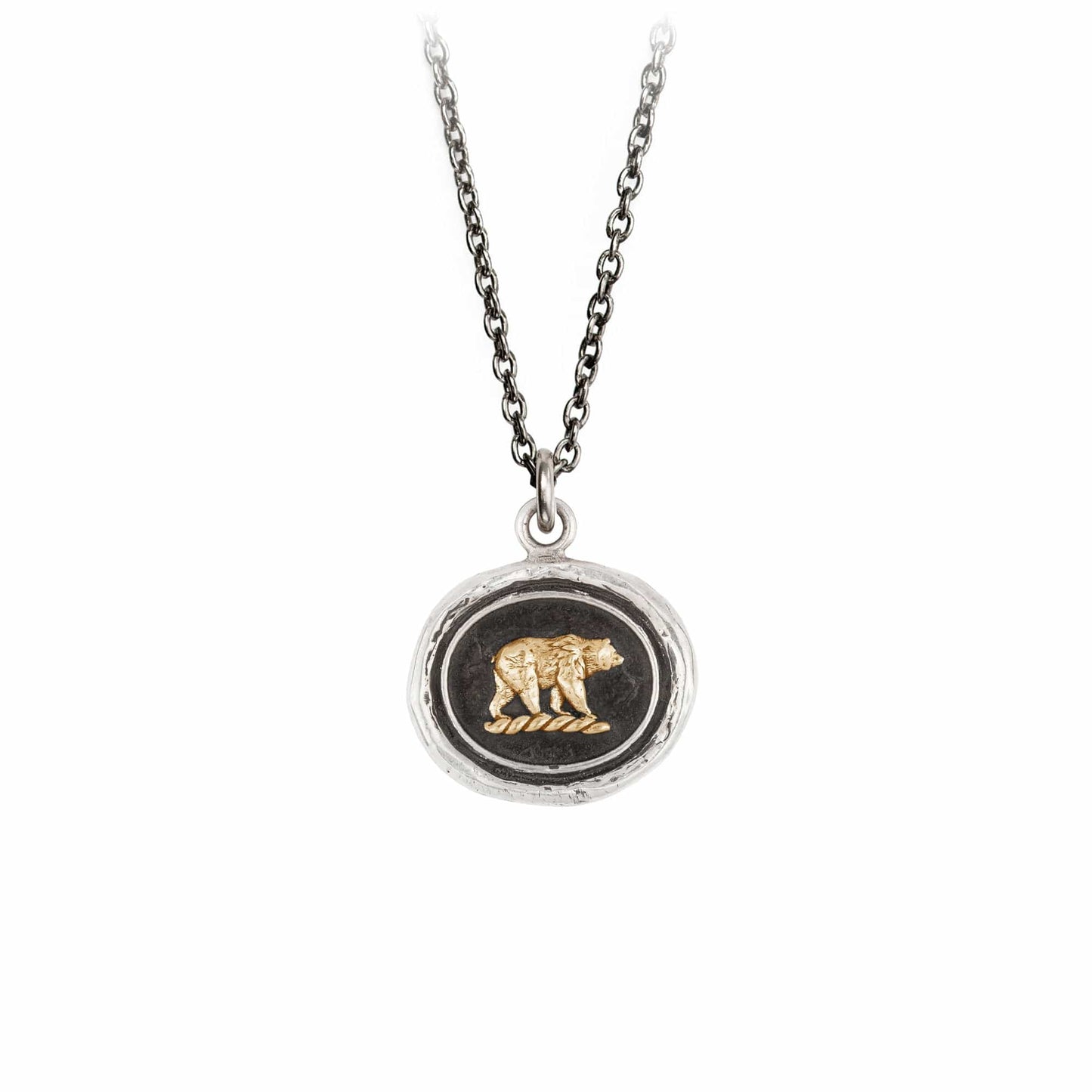 NKL-14K Mother Bear 14K Gold On Silver Talisman Necklace