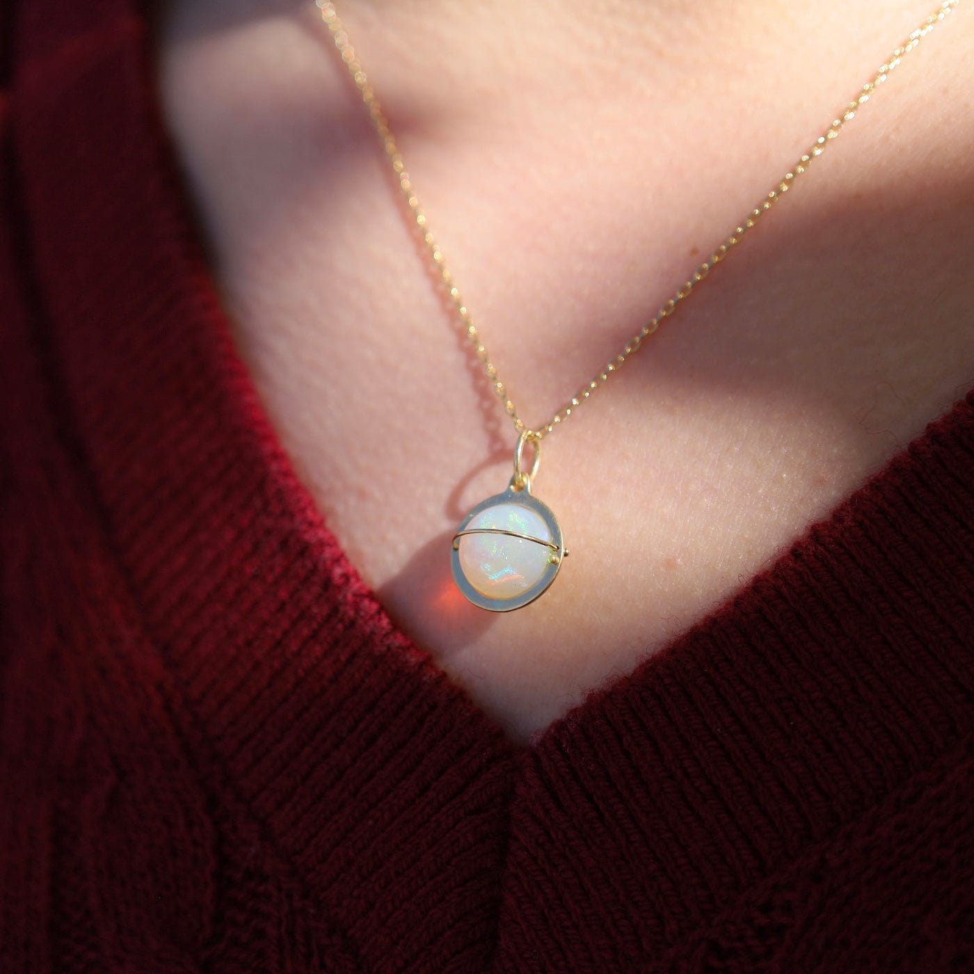 NKL-14K Mysterious Opal Orb Charm