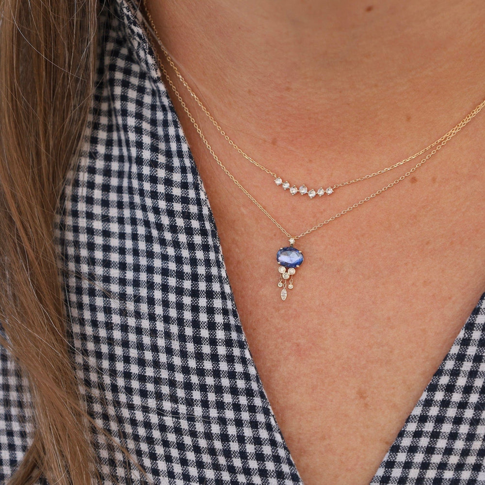 
                  
                    NKL-14K One of a Kind Blue Sapphire & Dangling Diamonds Jellyfish Necklace
                  
                