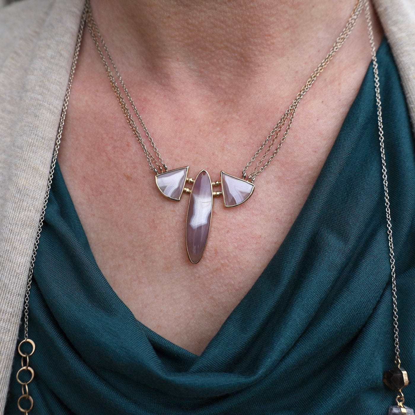 NKL-14K One of a Kind Laguna Agate Necklace