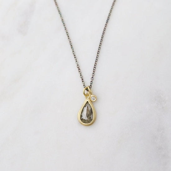 NKL-14K One-of-a-kind Opaque & White Diamond Necklace