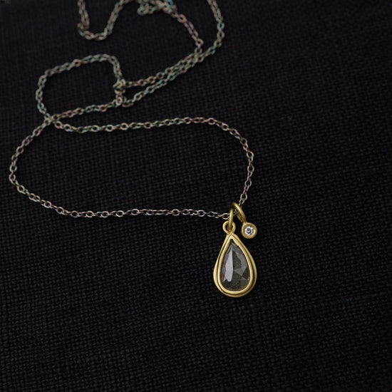 NKL-14K One-of-a-kind Opaque & White Diamond Necklace