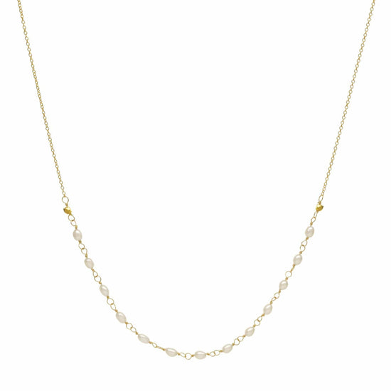 NKL-14K Oval Freshwater Pearl Tied Necklace
