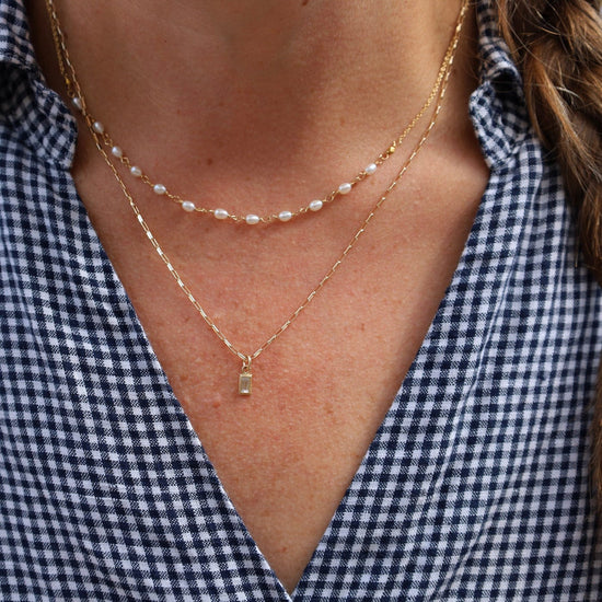 NKL-14K Oval Freshwater Pearl Tied Necklace