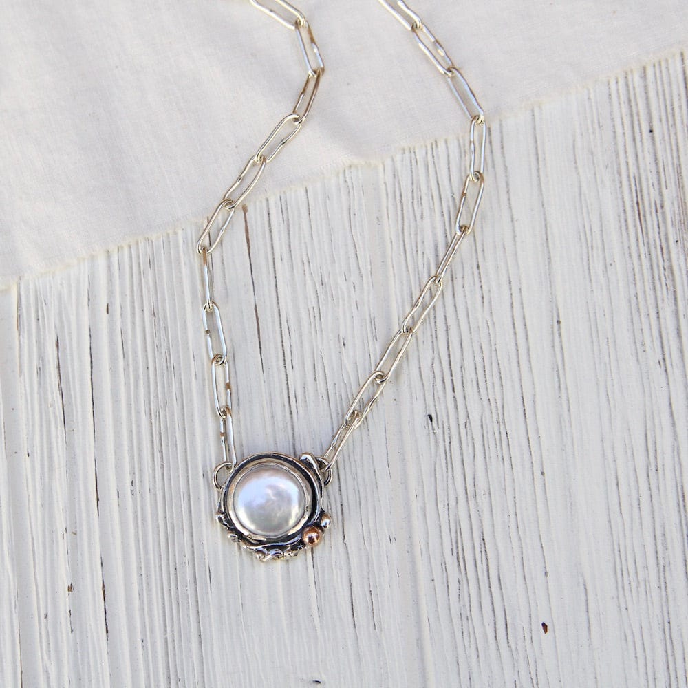 
                      
                        NKL-14K Pearl on Oval Chain Necklace
                      
                    