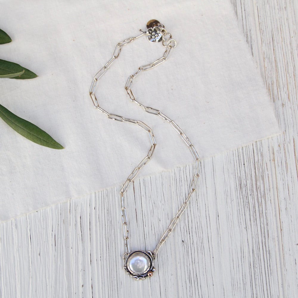 
                      
                        NKL-14K Pearl on Oval Chain Necklace
                      
                    