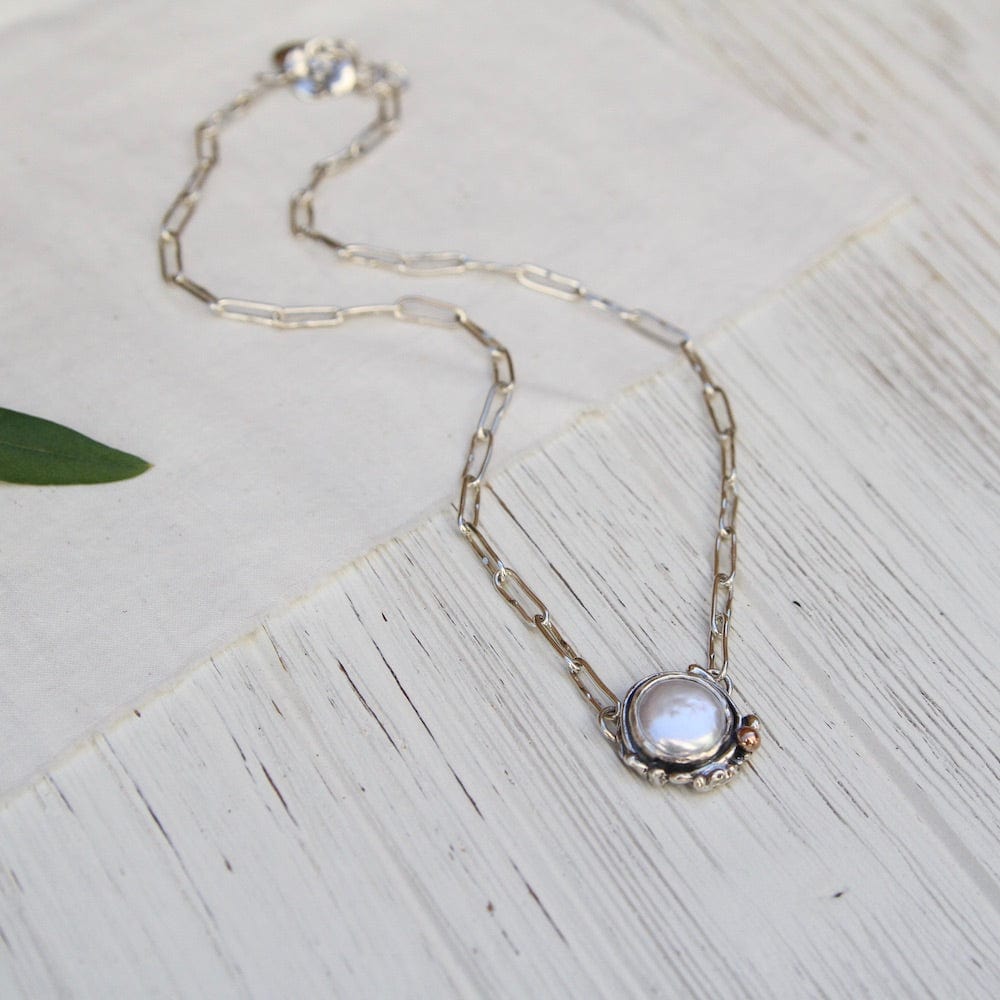 
                      
                        NKL-14K Pearl on Oval Chain Necklace
                      
                    