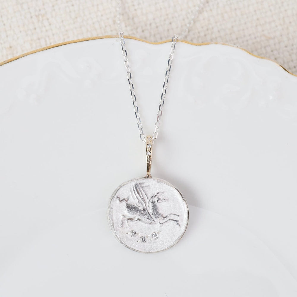 NKL-14K Pegasus - Self Love Sterling Silver & 14k Gold Necklace