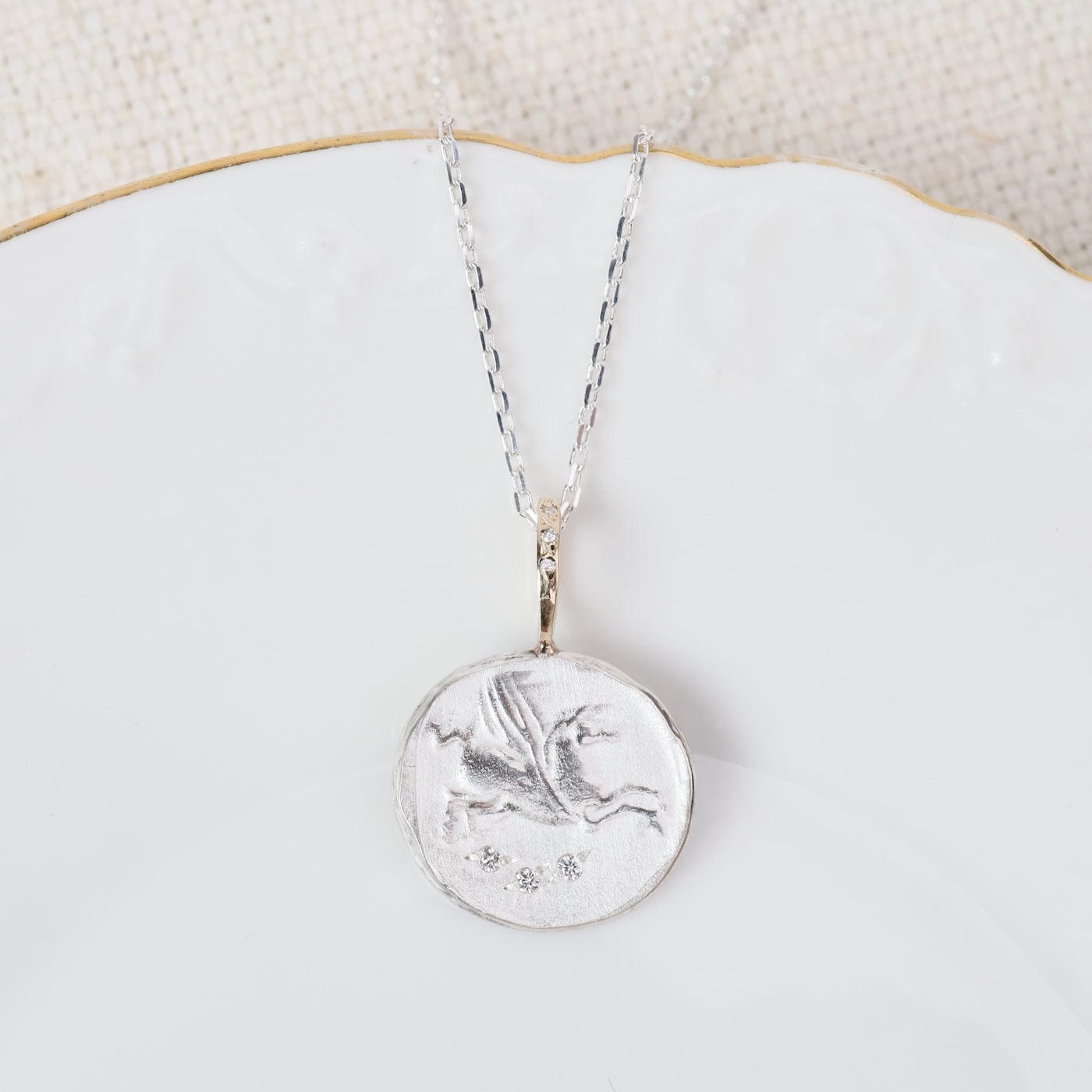 NKL-14K Pegasus - Self Love Sterling Silver & 14k Gold Necklace