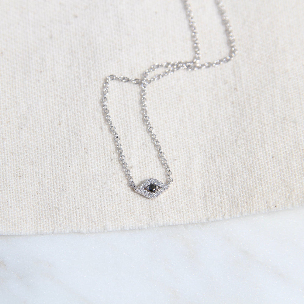 
                      
                        NKL-14K Petite Evil Eye Necklace - 14K White Gold
                      
                    