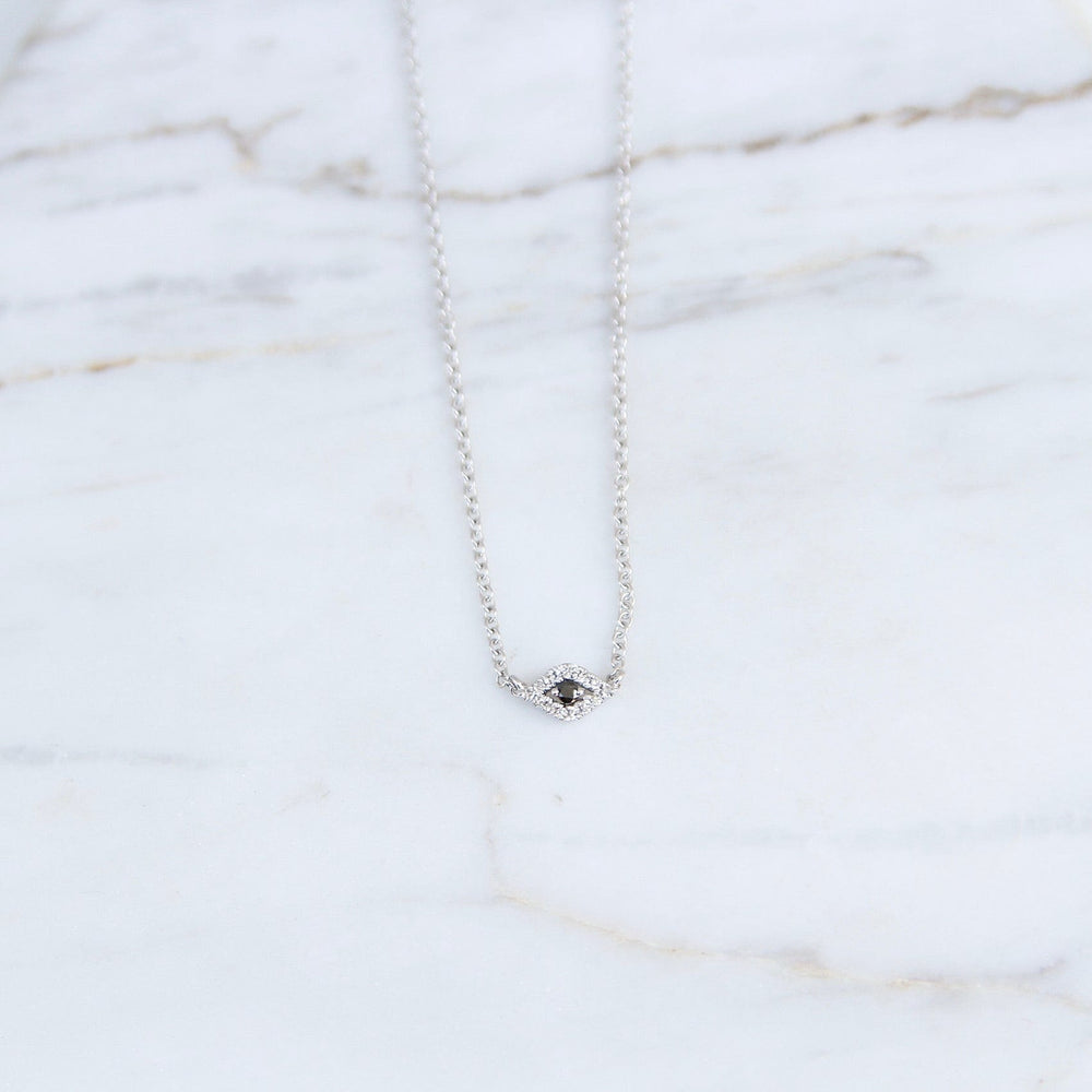 
                      
                        NKL-14K Petite Evil Eye Necklace - 14K White Gold
                      
                    