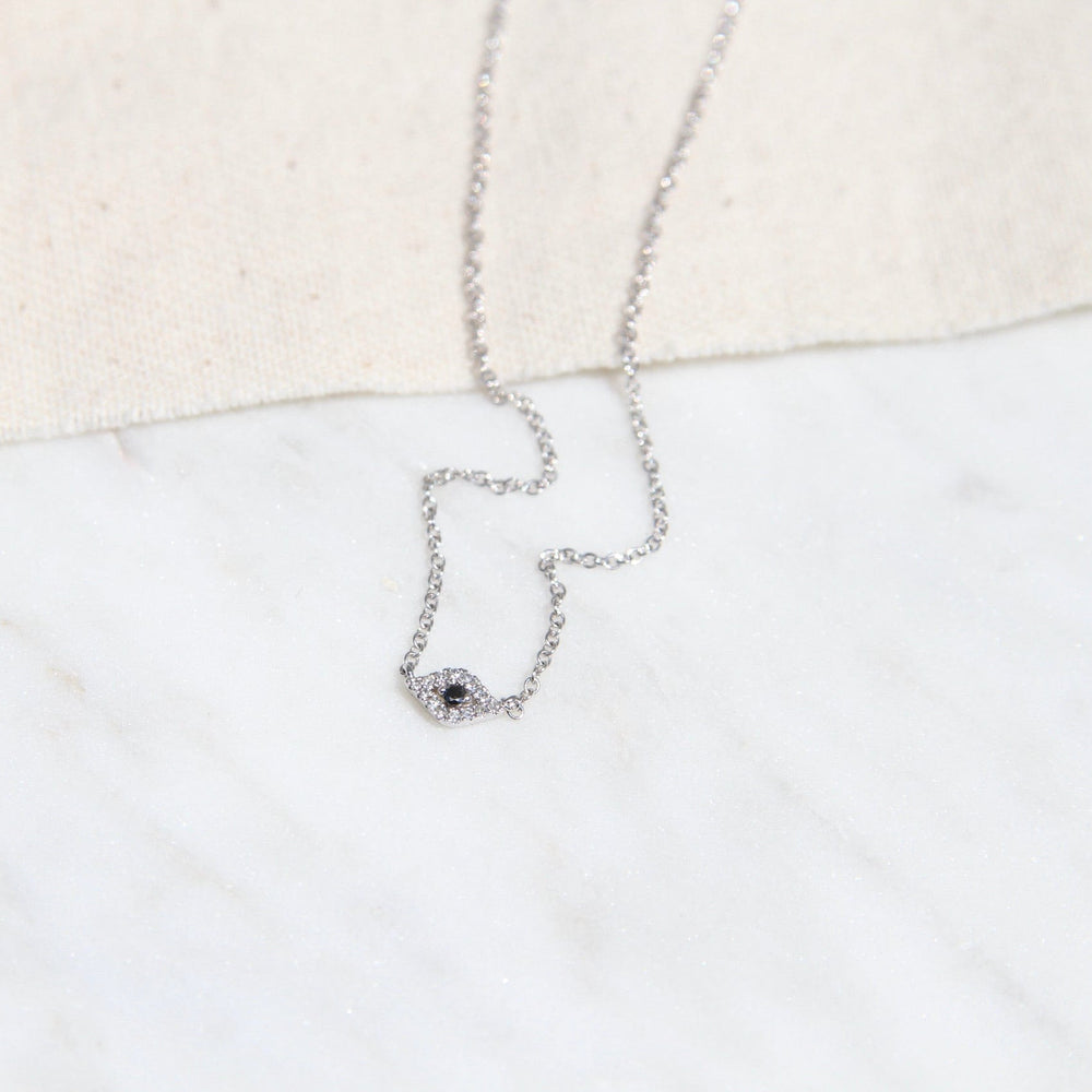 
                      
                        NKL-14K Petite Evil Eye Necklace - 14K White Gold
                      
                    