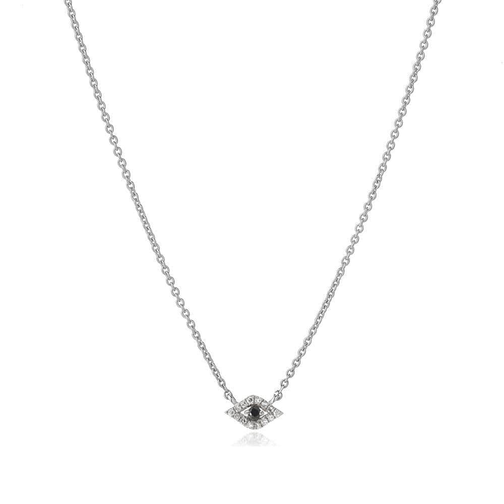 
                      
                        NKL-14K Petite Evil Eye Necklace - 14K White Gold
                      
                    