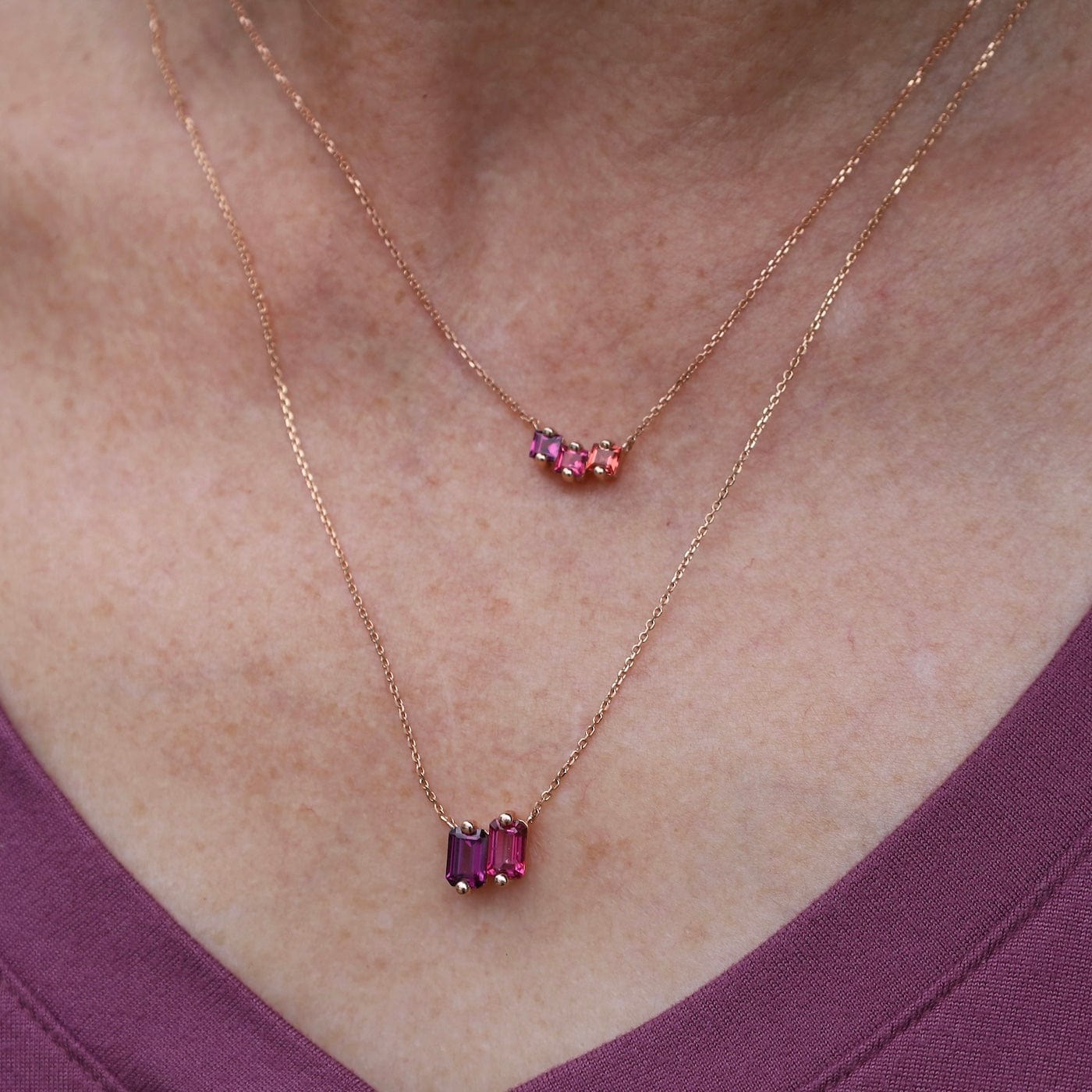 NKL-14K Red Ombre Mini Bar Pendant