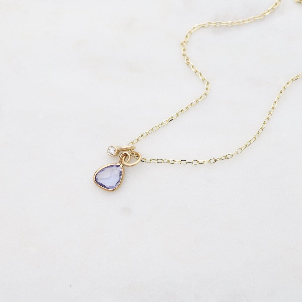 
                      
                        NKL-14K Rose Cut Sapphire & White Diamond Necklace
                      
                    