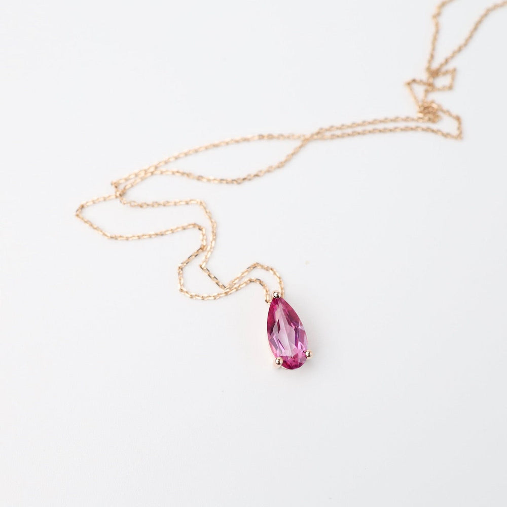 
                  
                    NKL-14K Rose Gold Pear Shaped Pink Topaz Necklace
                  
                