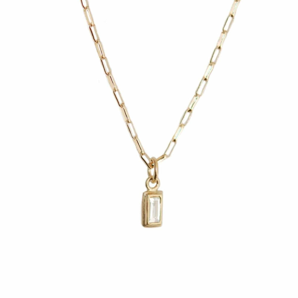 
                      
                        NKL-14K Schoolbook Baguette Diamond Necklace
                      
                    