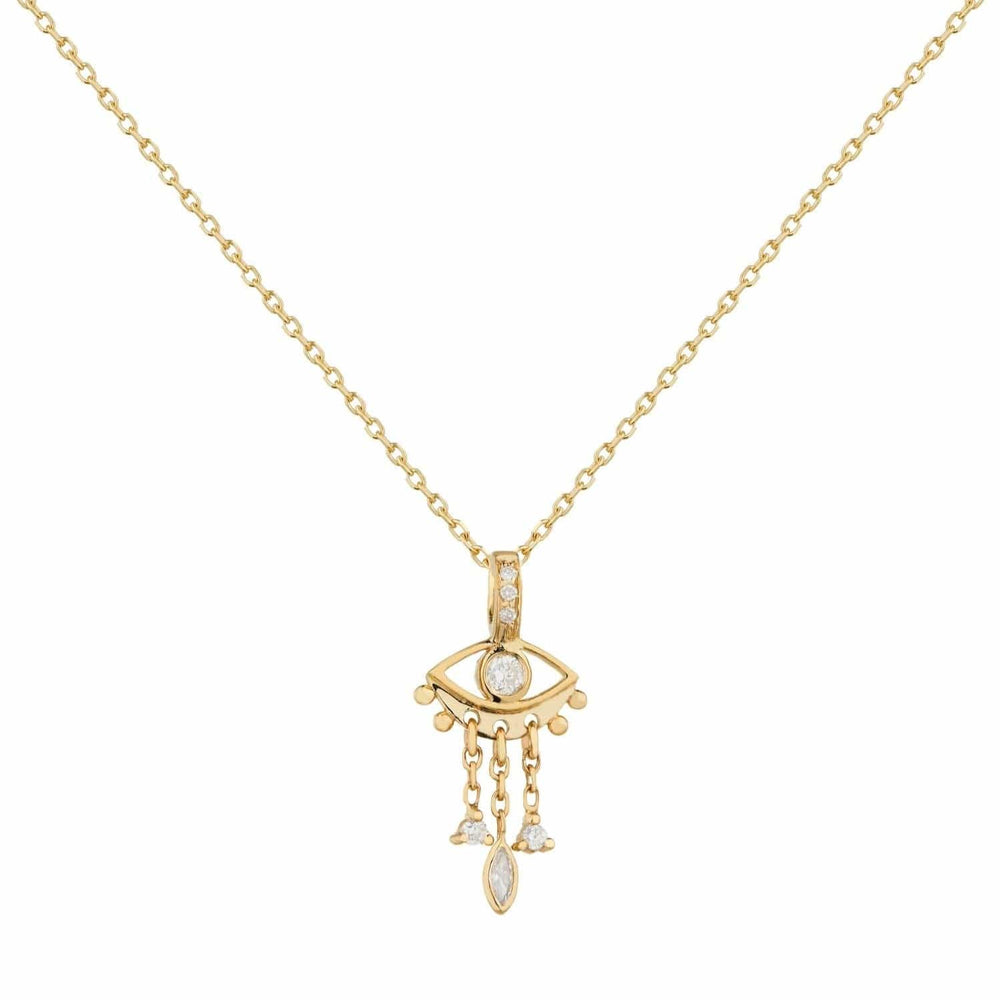 
                      
                        NKL-14K Small Diamond Eye & Dangling Details Necklace
                      
                    