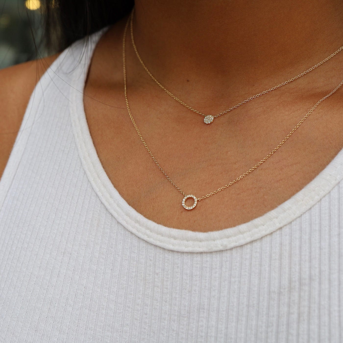 14k factory Gold Circle Necklace