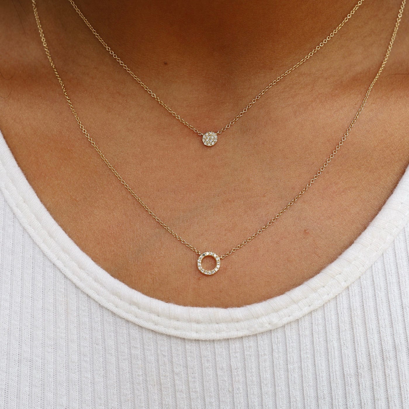 Open Circle Necklace - White + Gold – StitchPrism