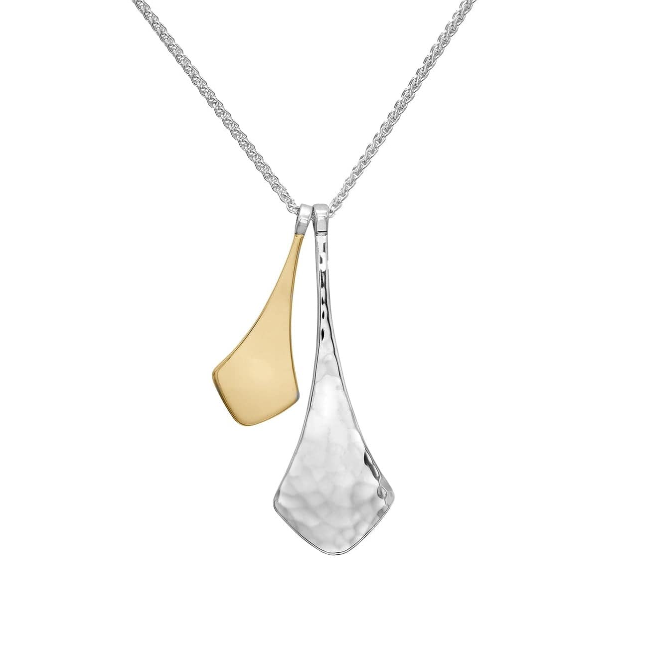 NKL-14K Sterling Silver & 14K Gold Breezy Pendant Necklace