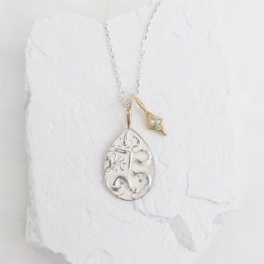 
                      
                        NKL-14K Sterling Silver & 14k Gold Hamsa & the Snake Neckl
                      
                    