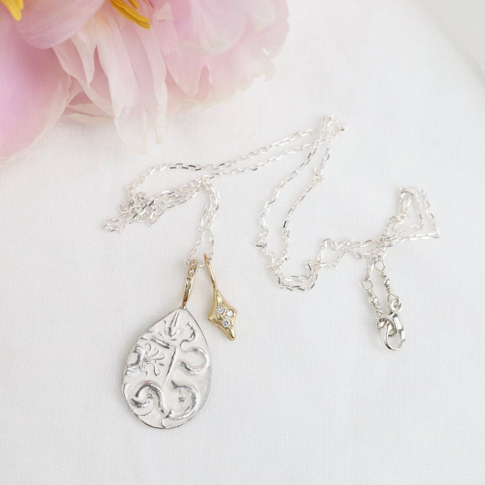 
                      
                        NKL-14K Sterling Silver & 14k Gold Hamsa & the Snake Neckl
                      
                    