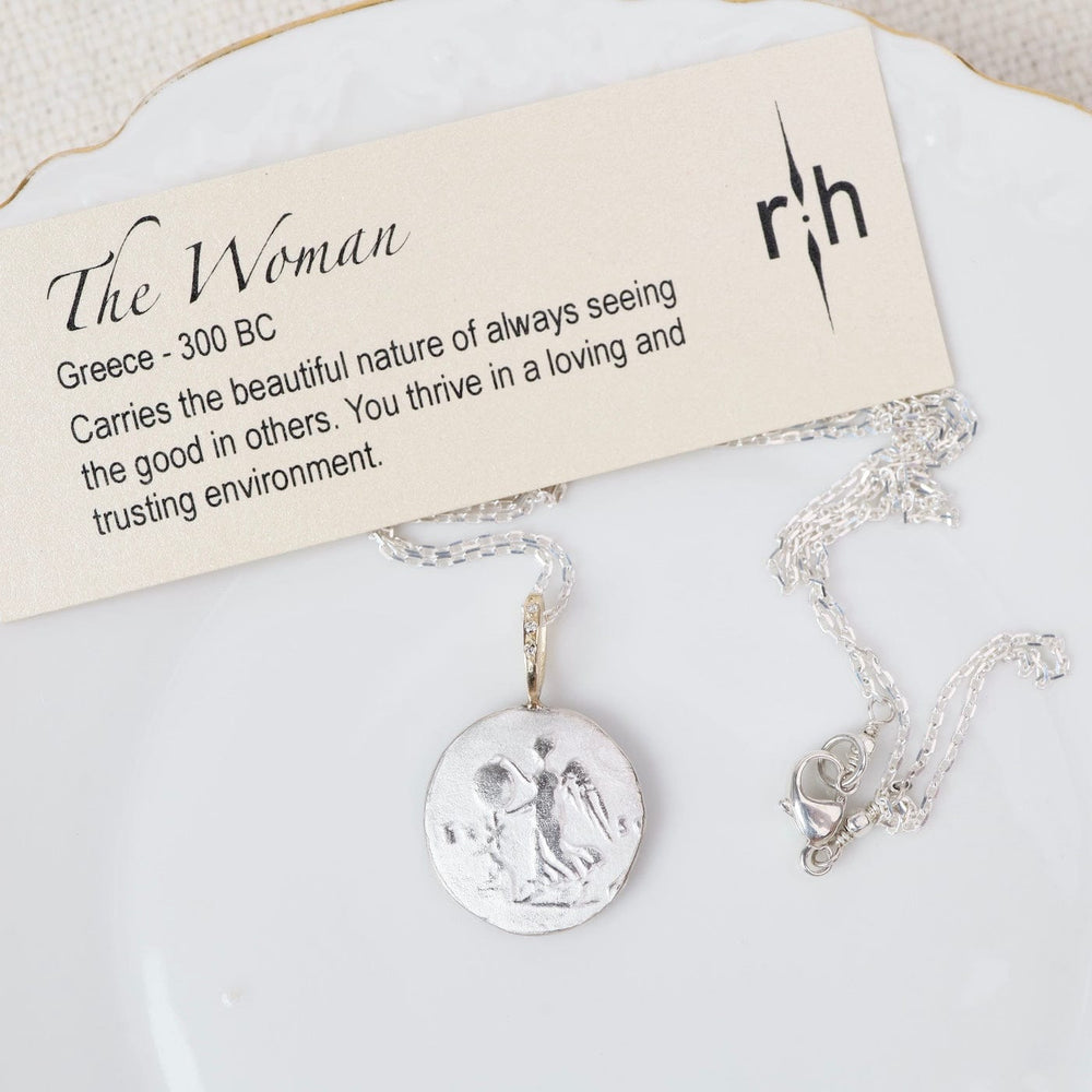
                  
                    NKL-14K Sterling Silver  & 14K Gold Necklace - The Woman *
                  
                