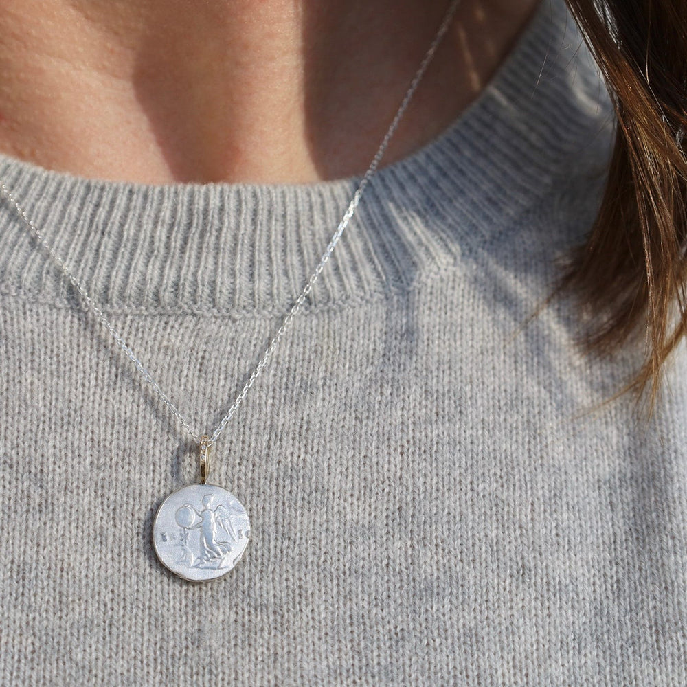 
                  
                    NKL-14K Sterling Silver  & 14K Gold Necklace - The Woman *
                  
                