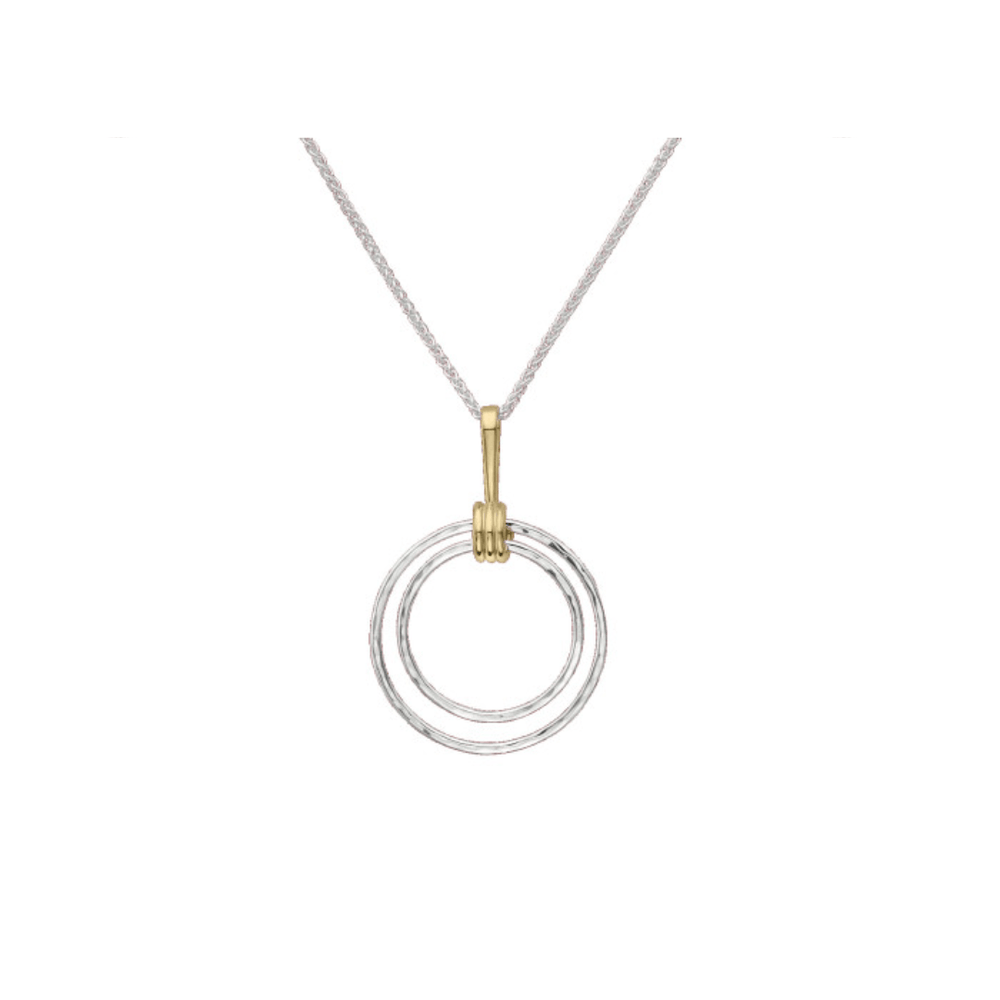 NKL-14K Sterling Silver and 14k Gold Harmony Pendant Necklace