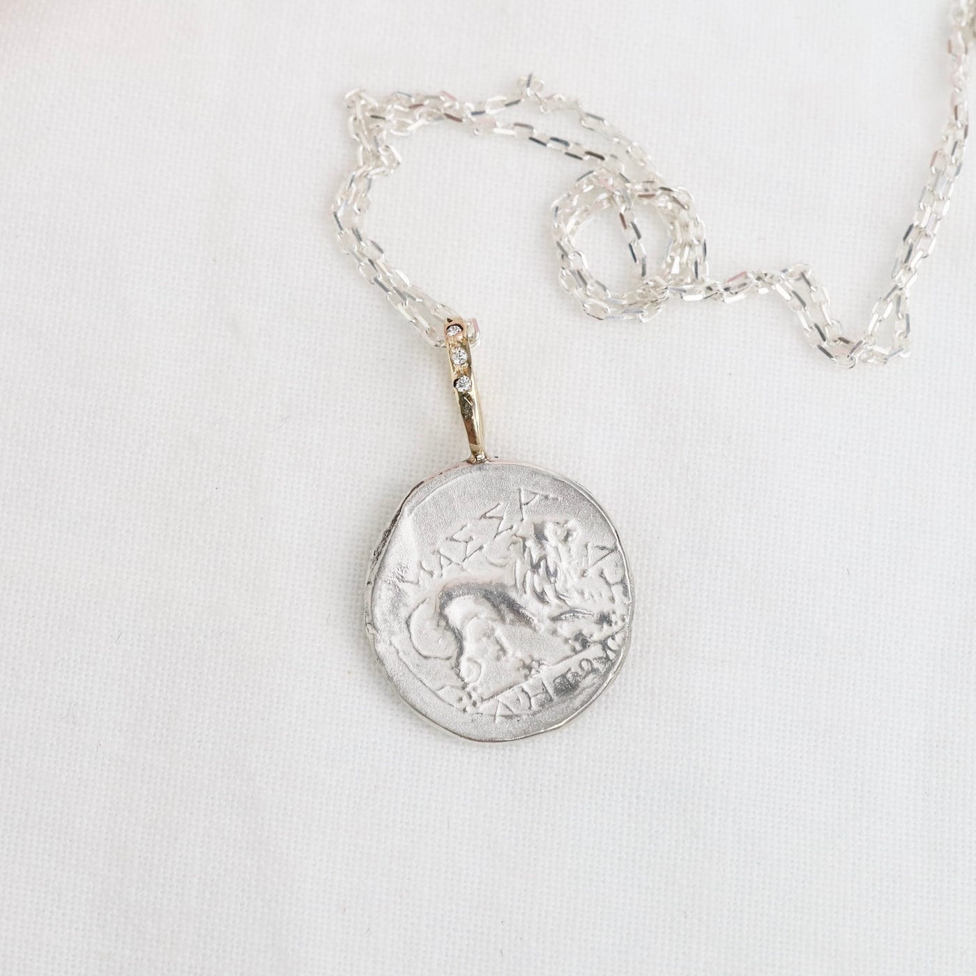 The Lion Leo Zodiac* Sterling Silver 14k Gold Necklace