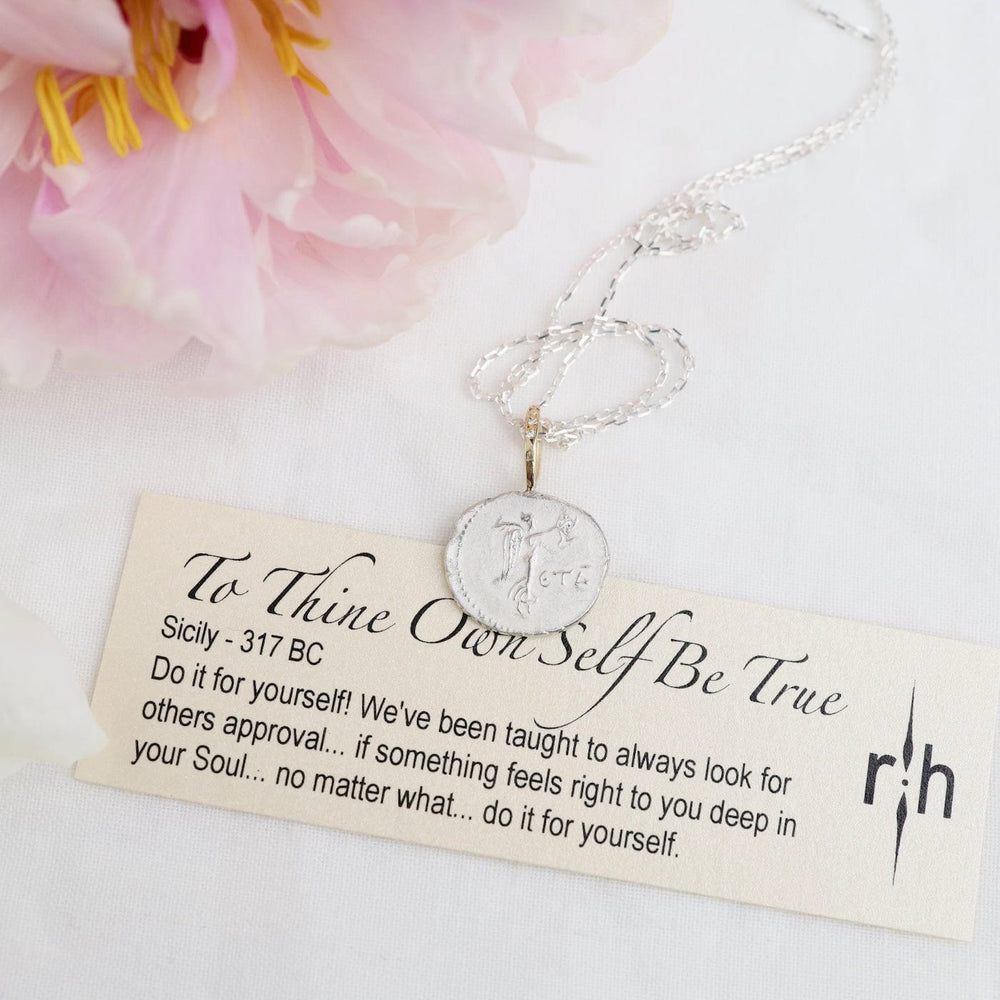 
                      
                        NKL-14K To Thine Own Self Be True Artifact Sterling Silver
                      
                    