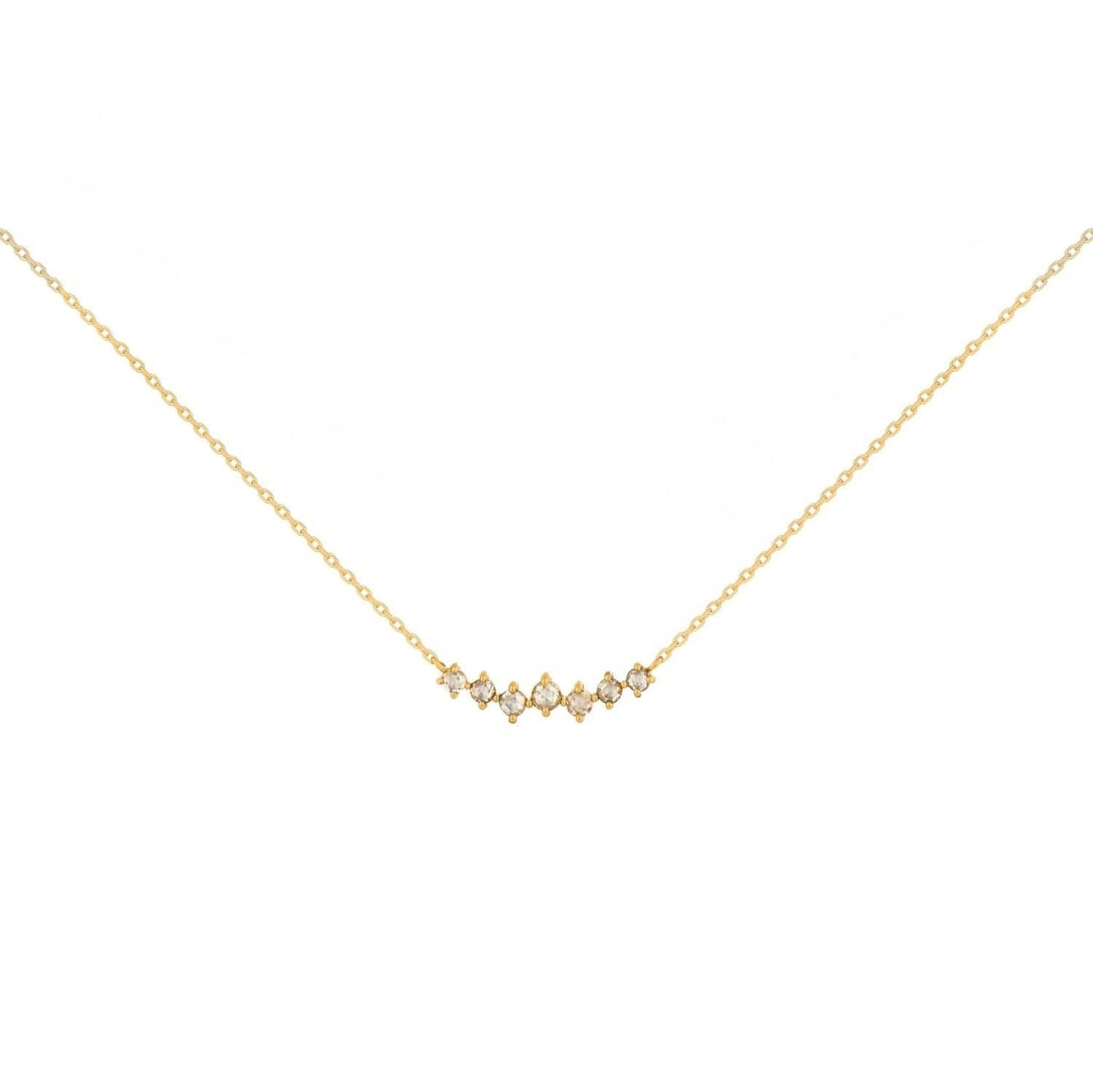 NKL-14K Twisted Rose Cut Diamonds Necklace