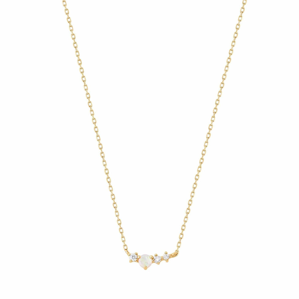 NKL-14K VENUS  Opal and Diamond Necklace