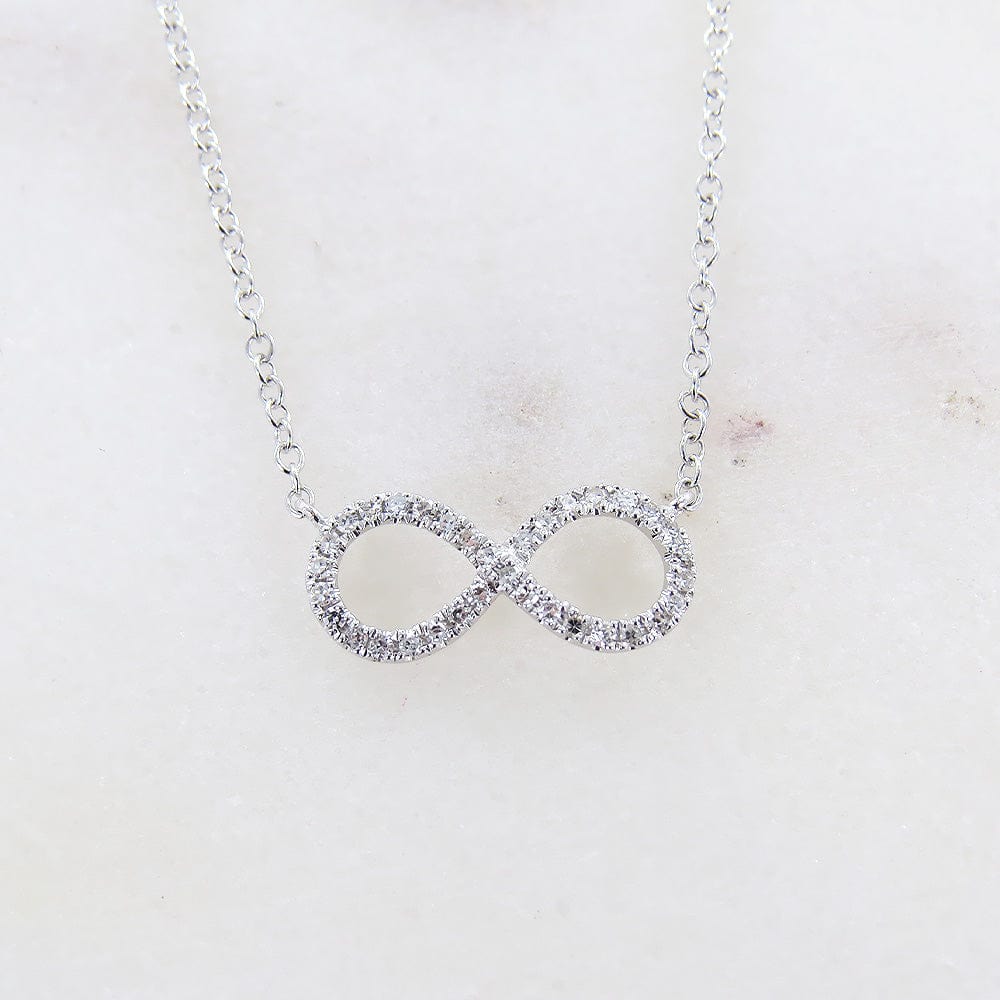 
                      
                        NKL-14K WHITE GOLD MINI INFINITY NECKLACE
                      
                    